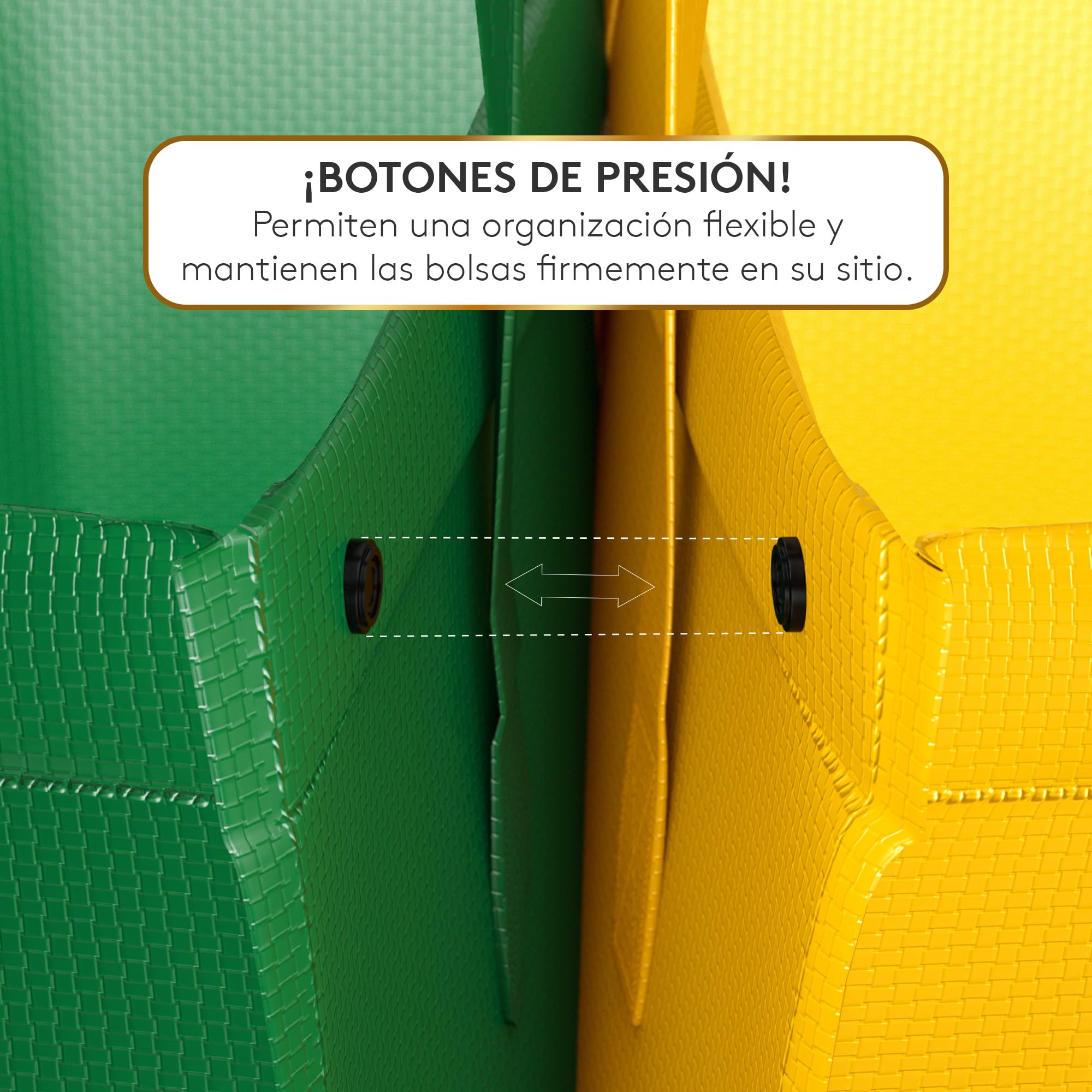 Cubos de basura de reciclaje - 3 Cubo de basura cocina para Papel, Plástico y Vidrio - Set de Cubo basura reciclaje con 3 Compartimentos - Bolsas para reciclar - Cubo reciclaje