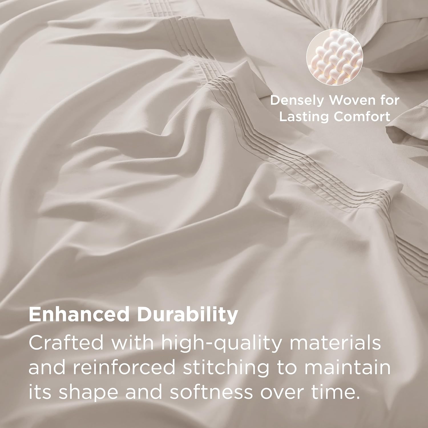 Bedsure Deep Pocket King Sheet Set - Fits Mattresses Up to 21 Inches Thick - 4 Piece GentleSoft Bed Sheets, Moisture Wicking, Soft & Cooling Bedsheet & Pillowcases, Easy & Secure Fit, Linen