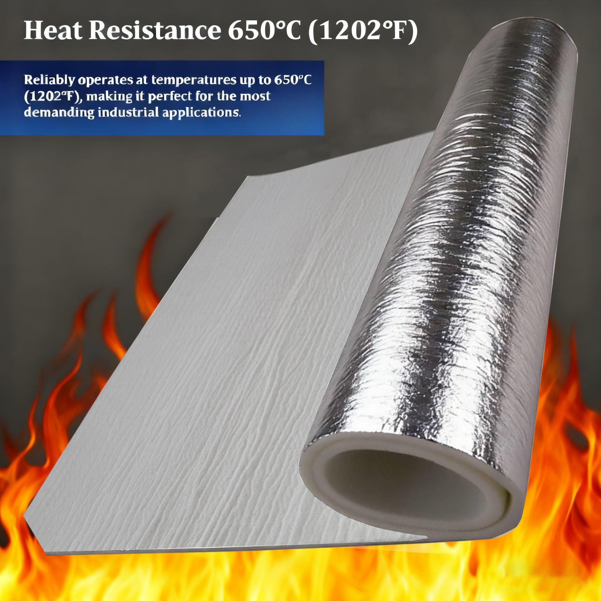 Manta de Aislamiento ignífugo, Manta Aislante de aerogel hidrófoba, 1200F, Aislamiento incombustible para Altas temperaturas(1.5X0.66m(59x25.9in),Thickness: 3mm)