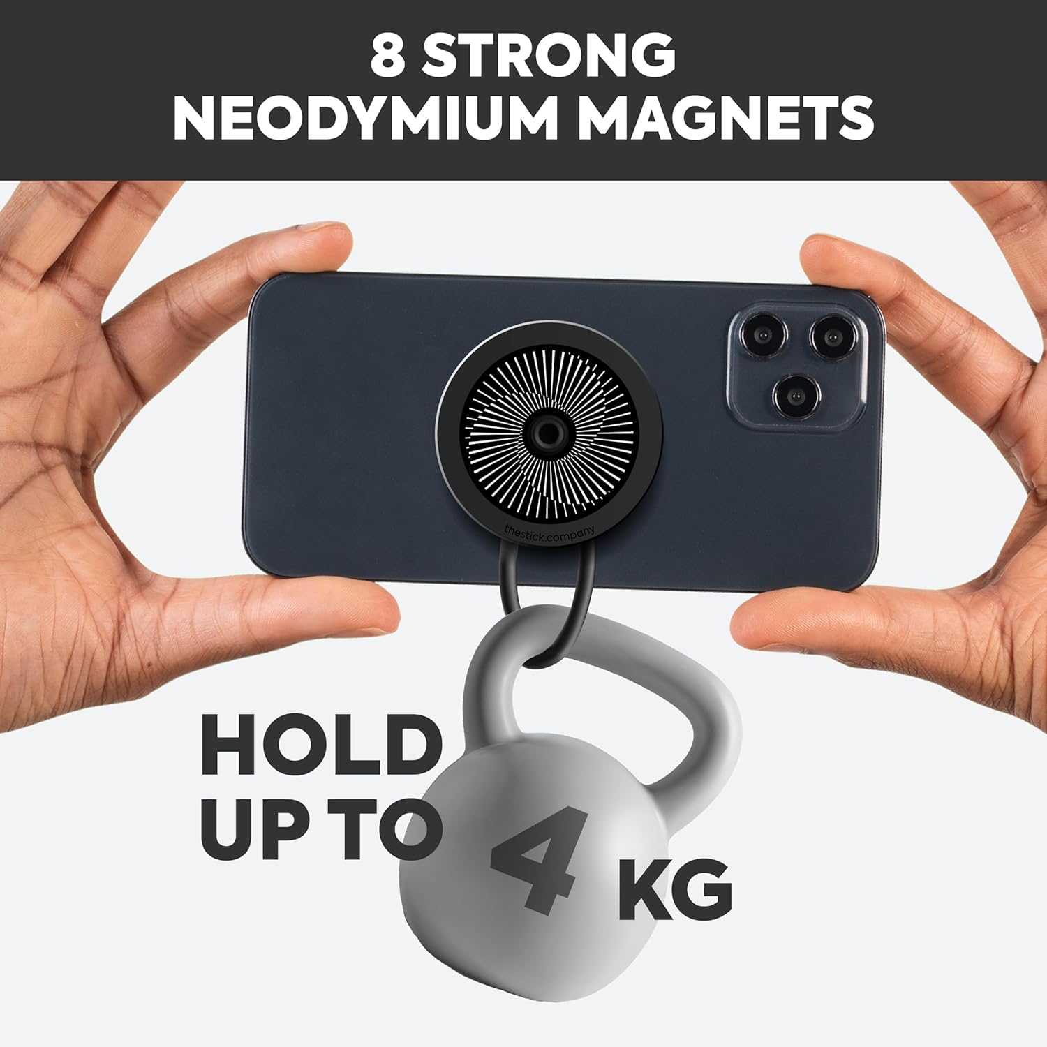 Foldable Magnetic Grip with Adjustable Wires (Black)