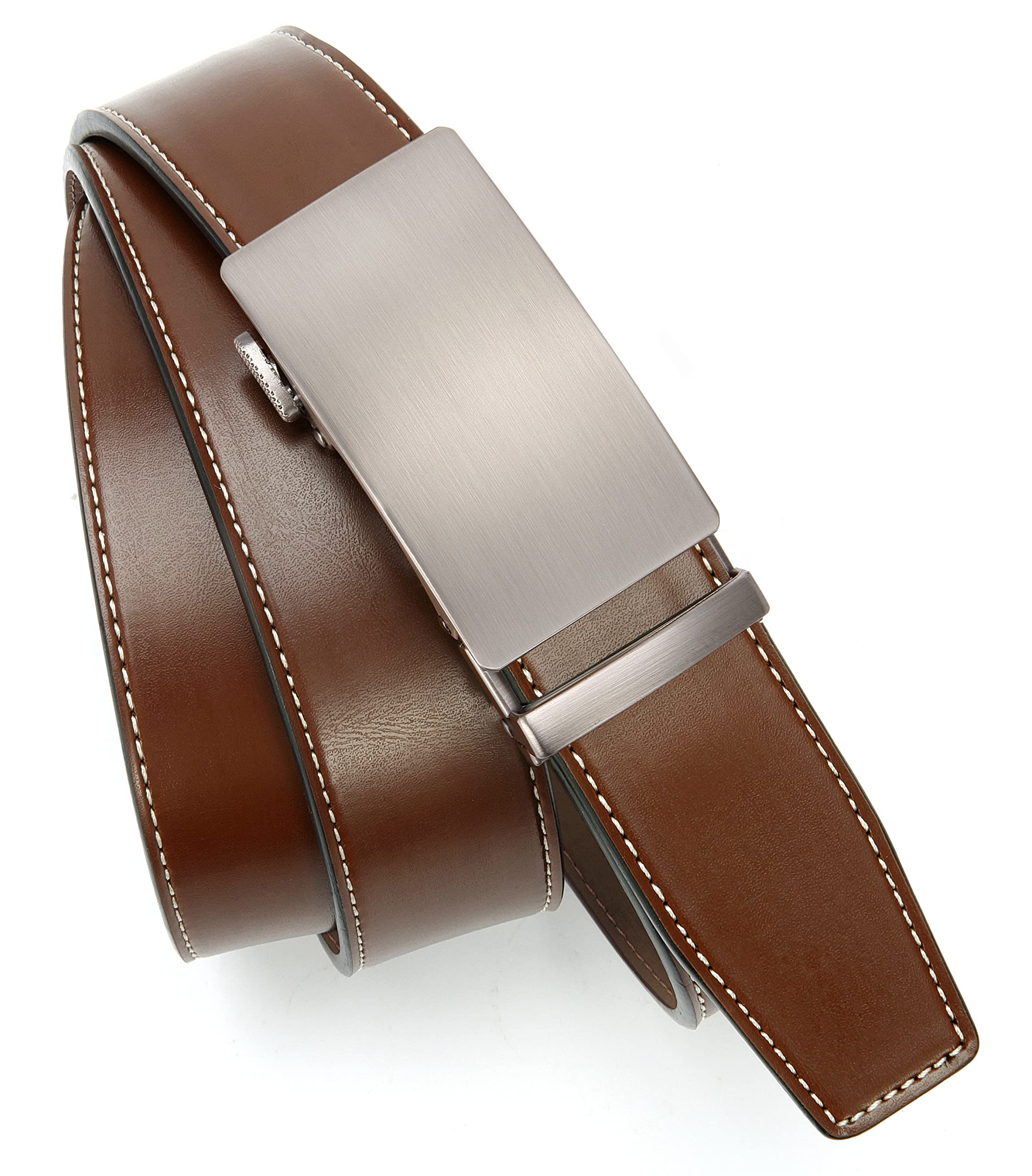 CHAOREN Cintura Uomo, Cinta Uomo Pelle Cricchetto Automatica Fibbia 35mm, Cinture in Tagliabile e Regolabile