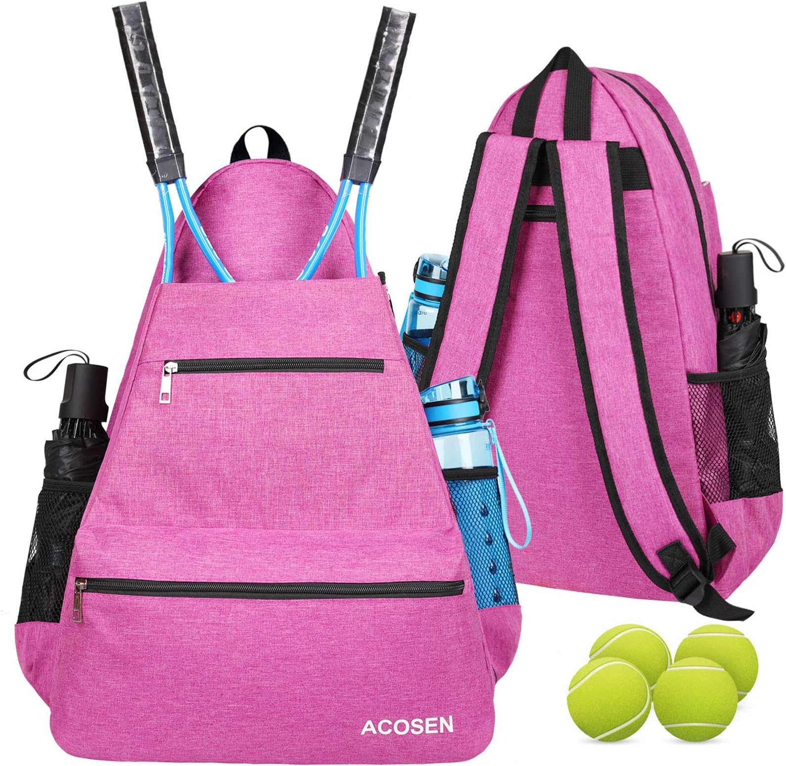 ACOSEN Tennis Bag Tennis Backpack - Large Tennis Bags for Women and Men to Hold Tennis Racket,Pickleball Paddles, Badminton Racquet, Squash Racquet,Balls and Other Accessories