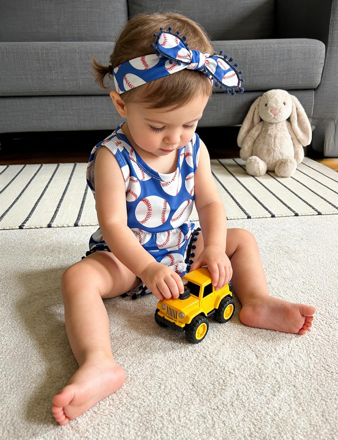 UNICOMIDEA Baby Girls Outfit Newborn Romper Jumpsuits Sleeveless One-Piece Clothes 0-24 Months Bodysuit with Headband - Image 5