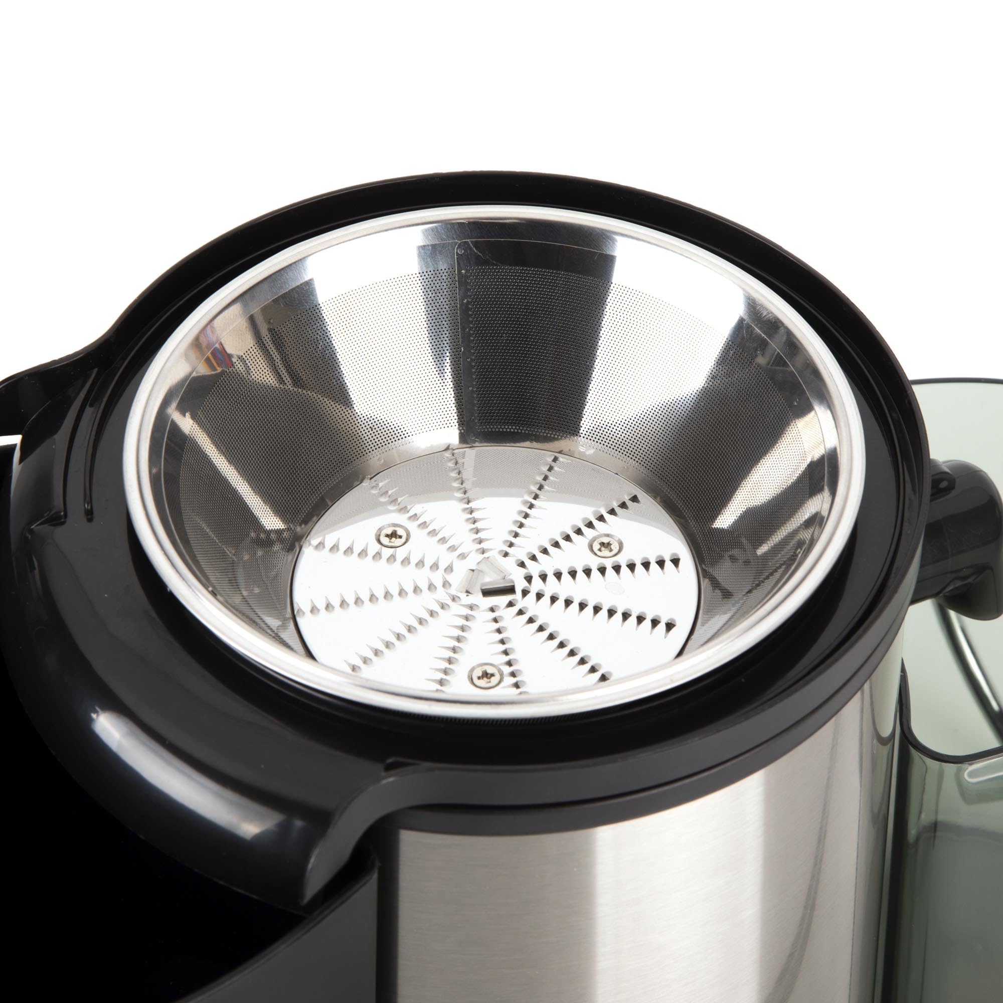 JATA JELI1580 - Licuadora para Verduras y Frutas. Licuadora de Acero Inoxidable. 2 velocidades + Pulse. 13000 rpm. Filtro Acero Inoxidable. Boca Ancha: 7 cm. Jarra 450 ml. Depósito: 1500 ml