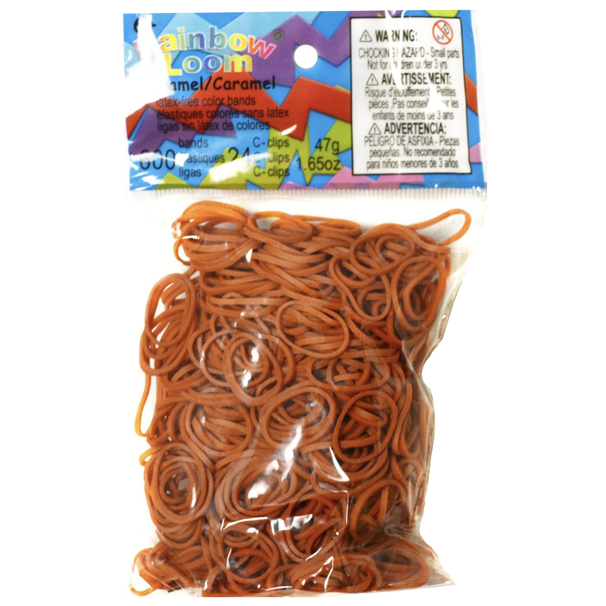 Rainbow LoomCaramel Rubber Bands with 24 C-Clips (600 Count)