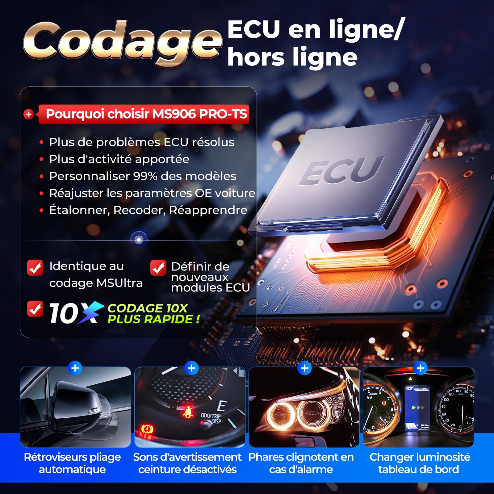 Autel MaxiSYS MS906 Pro-TS Diagnostic Voiture Outil de Programmation TPMS