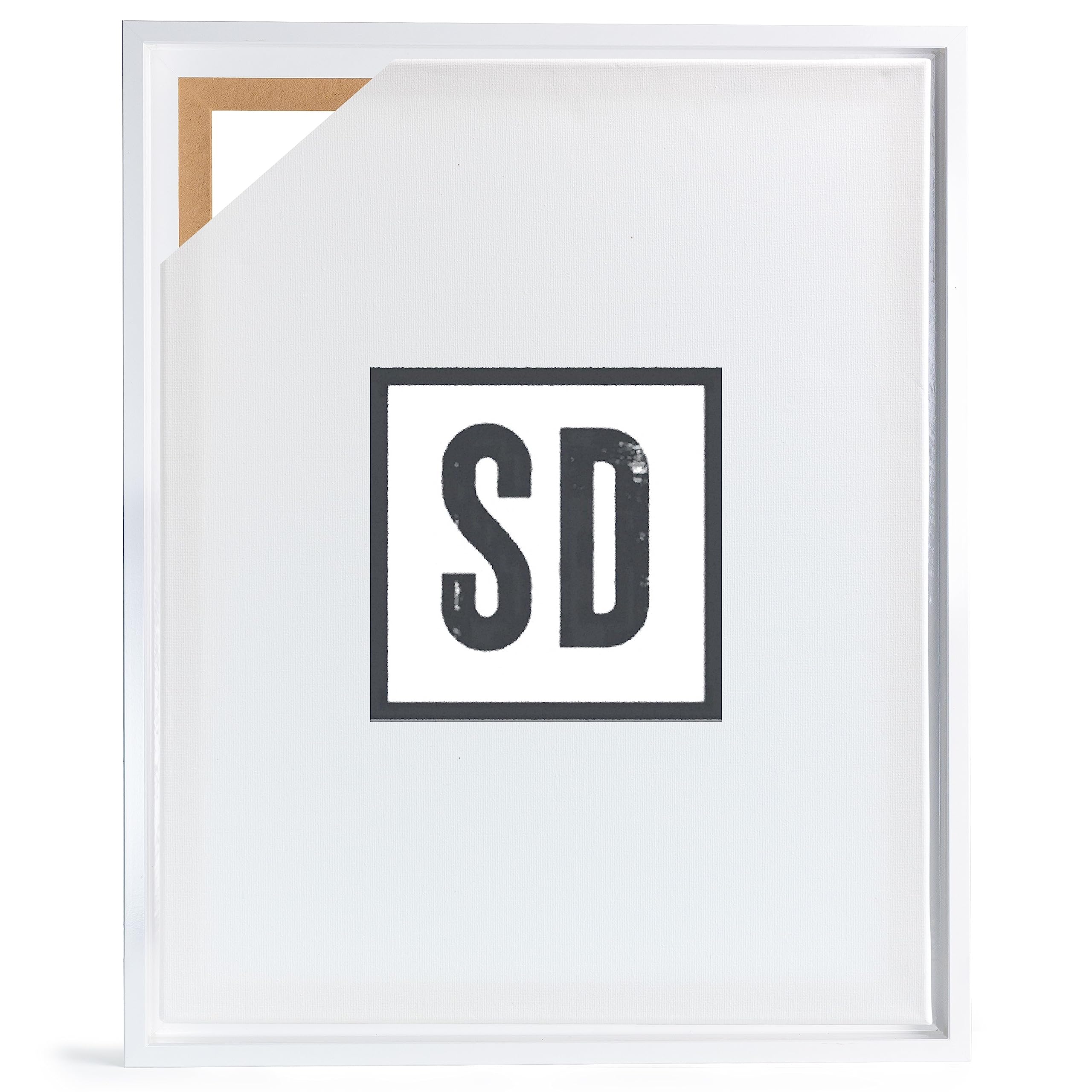 Stallmann Design Schattenfugenrahmen für Keilrahmen | 24x28 cm | weiß glanz | MDF Rahmen für Leinwände mit Tiefeneffekt | mit Montagezubehör | Rahmen ohne Glas und Rückwand