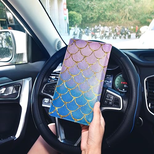 Miniatura 8 de Fondo de escamas de pescado Azul Registro de coche y soporte de seguro Auto Truck Comparación Accesorios Caso Titular de documentos de coche para