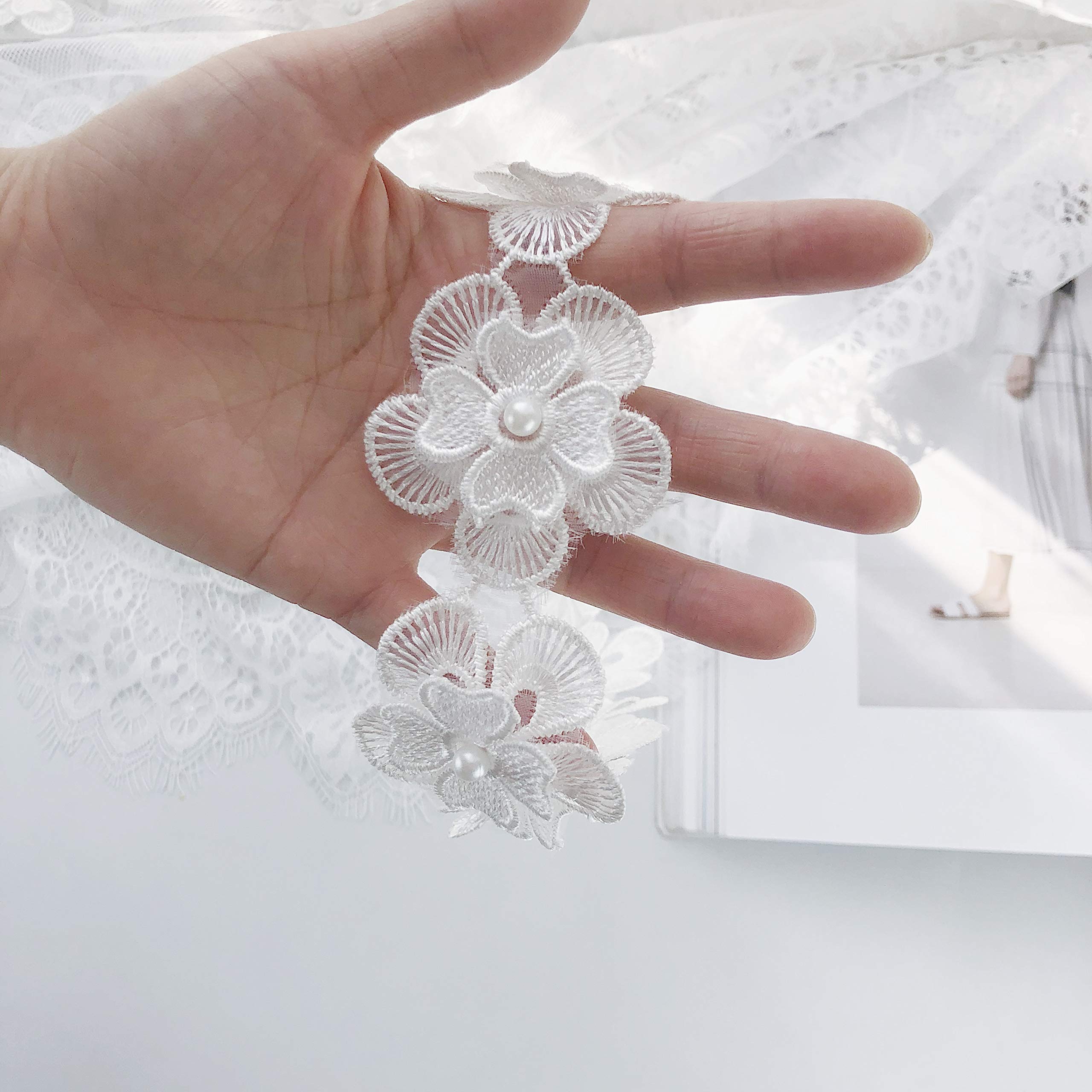 Garnitures En Dentelle Florale Brodée à La Main Pour Robe De Mariée, Voile, Accessoires De Costume De Danse, Rideaux De Vêtements, Décoration D' Intérieur (1,8 M, Doré