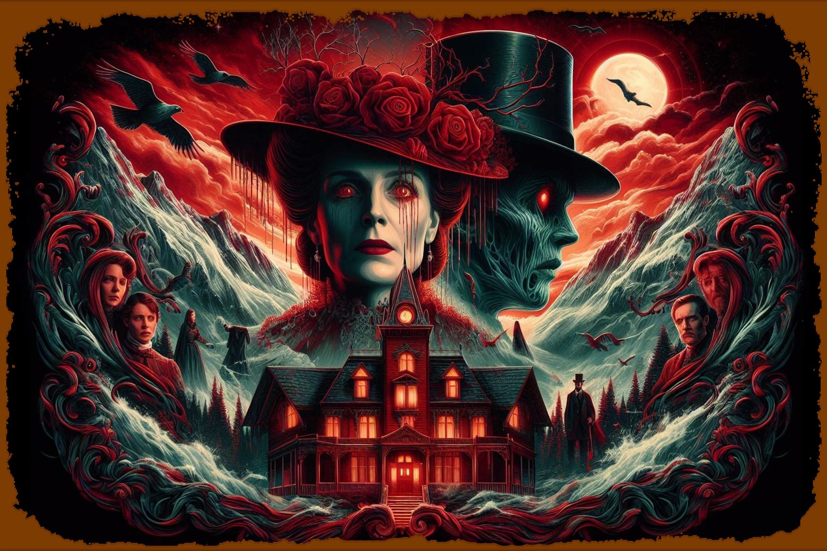 AAXUMIK Crimson Peak Movie Poster Creative Tin Sign Metal Sign Retro Wall Decor for Home Gate Garden Bars Restaurants Cafes Office Store Pubs Club Sign Gift 12 x 8 inches Plaque Tin Sign