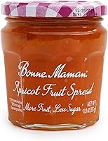 Bonne Maman Apricot Fruit Spread - More Fruit Less Sugar, Gluten-Free Kosher Jam, 11.8 oz Jar