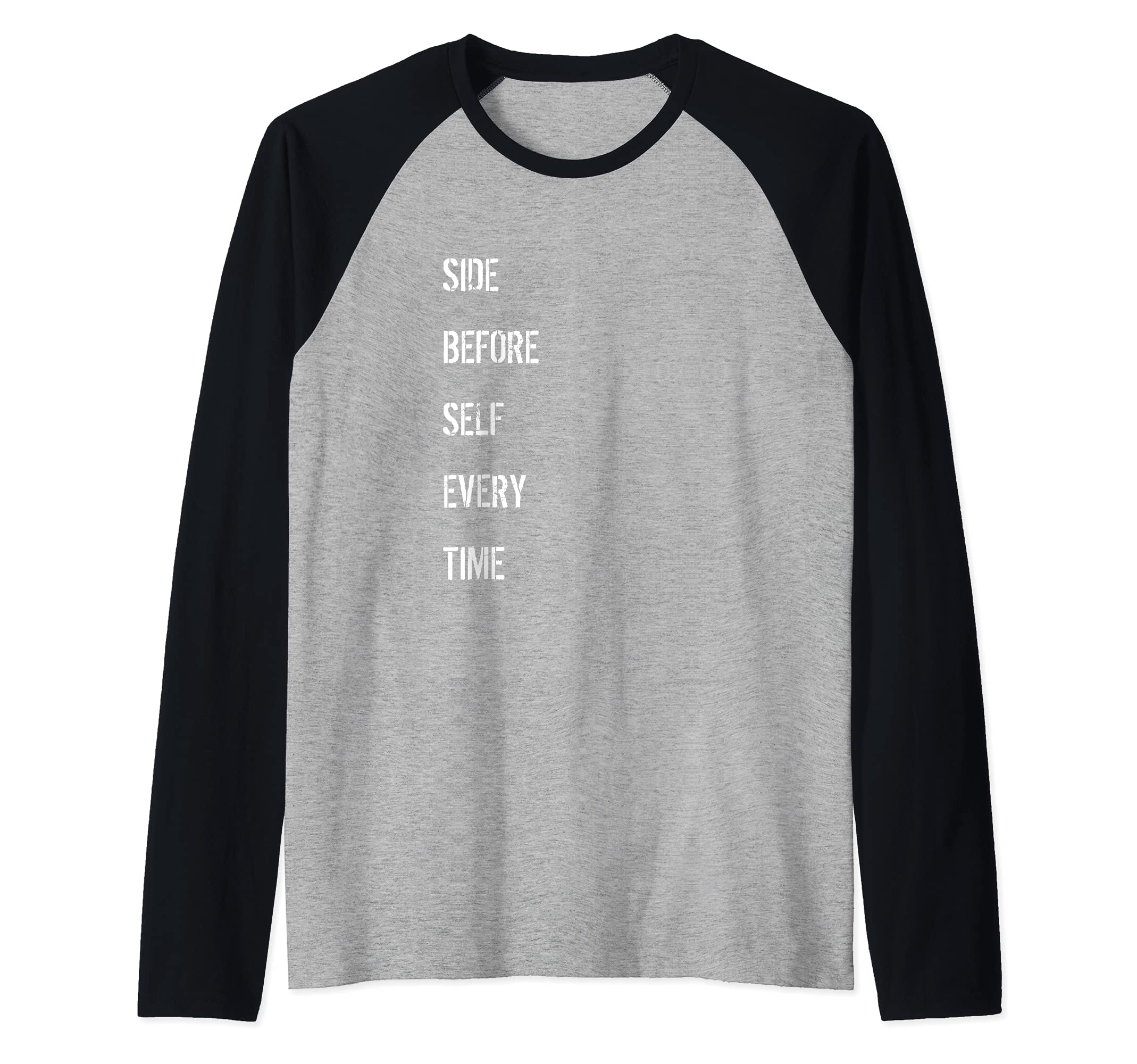 Leeds Side Before Self Every Time Raglan Baseball Tee, Black