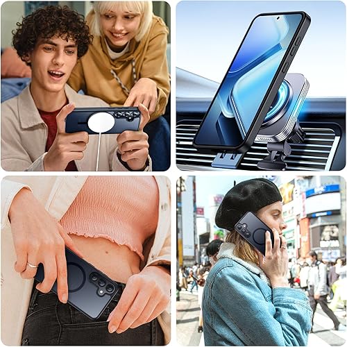 Miniatura 7 de teloxy Funda magnética para Samsung Galaxy S25 Plus, antihuellas, protección contra caídas de grado militar, a prueba de caídas, resistente,