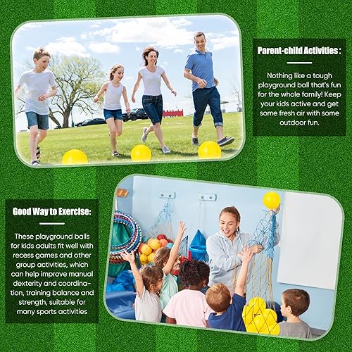 Miniatura 6 de Hanaive 6 pelotas inflables de goma de 10 pulgadas con bomba y bolsa de almacenamiento, bolas de dodgeball hinchables para niños y adultos, deportes