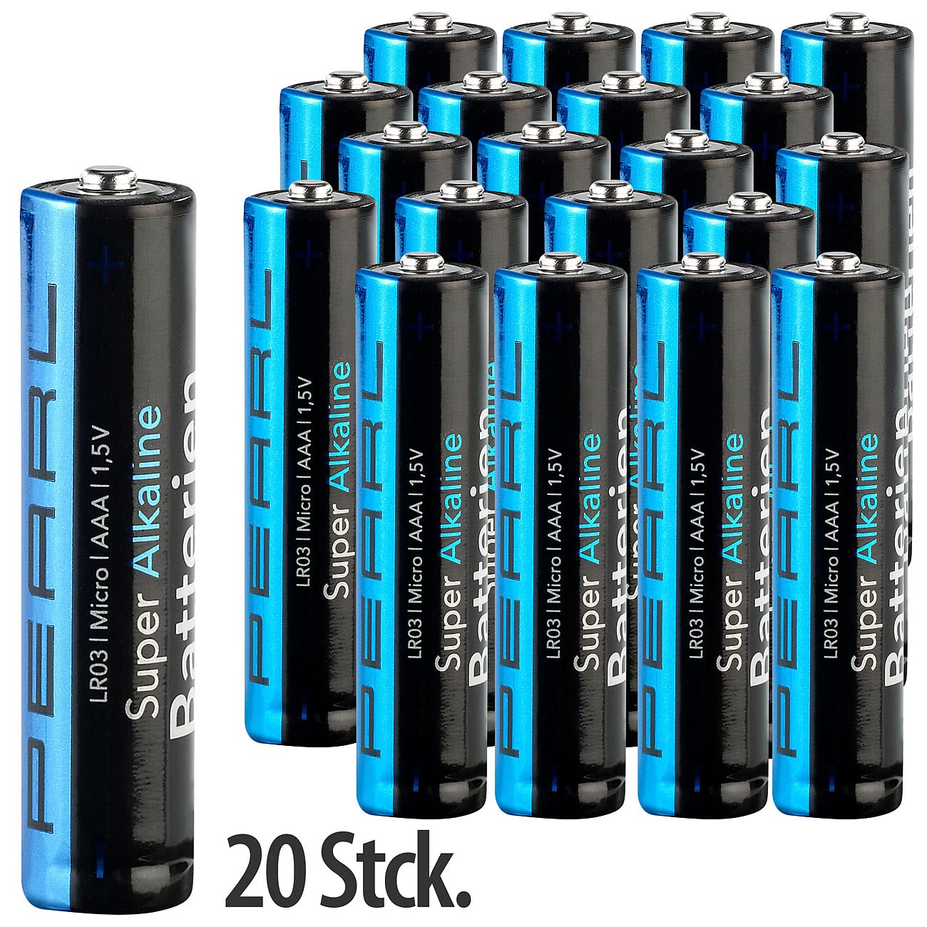 PEARL Batterieen Micro Typ: 500er-Set Super-Alkaline-Batterien Typ AAA/Micro, 1,5 Volt (Radio)