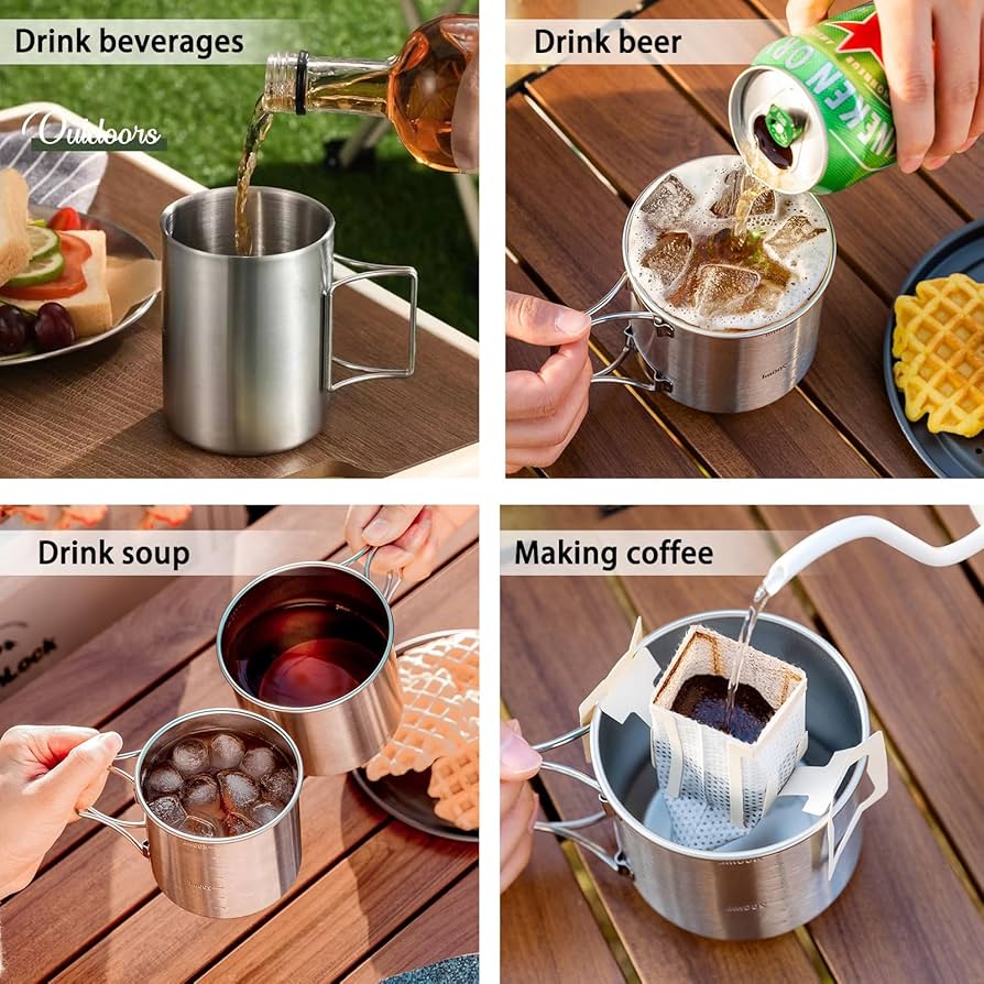 Toaks 750ml Titanium Pot Camping Kettle For Picnic Hiking, Camping Coffee Pot With Detachable Handle Stainless Steel Portable Camping Pot For Bushcraft And Outdoor Campfire Use, 1000ml Whistling Kettles For Camping