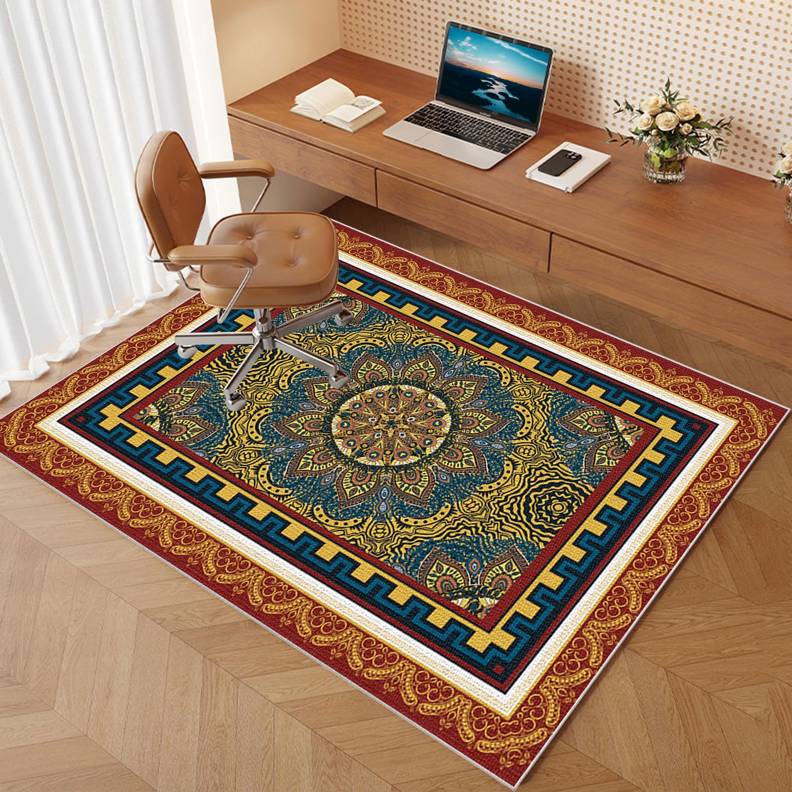 Xiaputcr Carpet Protectors for Office Chair Protectors for Carpets Hard Floor Surfaces Mat Office Chair Mats for Carpeted Floor for Gaming and Office Chairs Low Pile Carpet Desk Chair Mat 90 x 120 cm