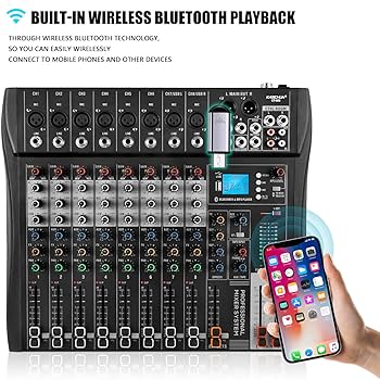 Amazon.com: Professional Audio mixer，6 channel mixer sound
