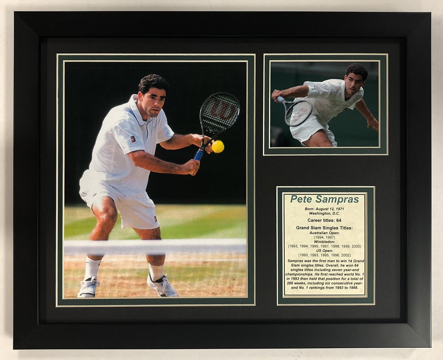 Legends Never Die Pete Sampras - Framed 12"x15" Double Matted Photos
