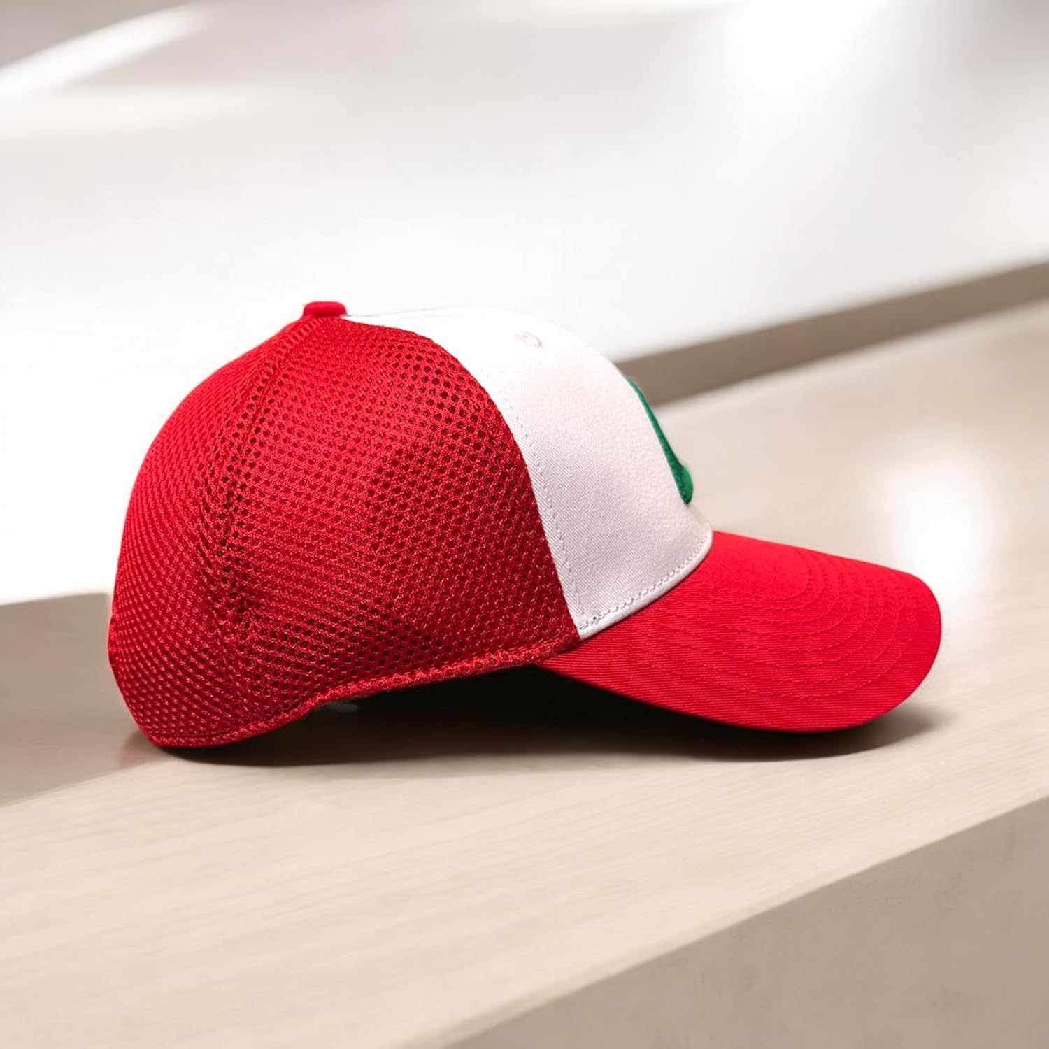Red & White Snapback | Embroidered 3D Puff Logo | Anime League Trainer Cosplay Hat | Adjustable Adult Sandwich Mesh Baseball Cap - Image 4