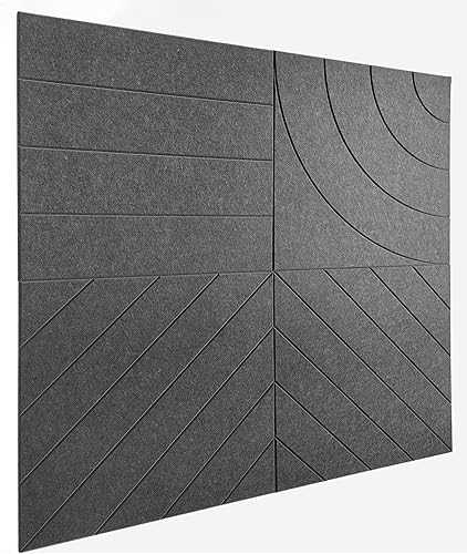 Miniatura 11 de Paneles acústicos, paquete de 12 paneles de pared insonorizados de 24 x 24 x 0.4 pulgadas, paneles de amortiguación de sonido de alta densidad, gris