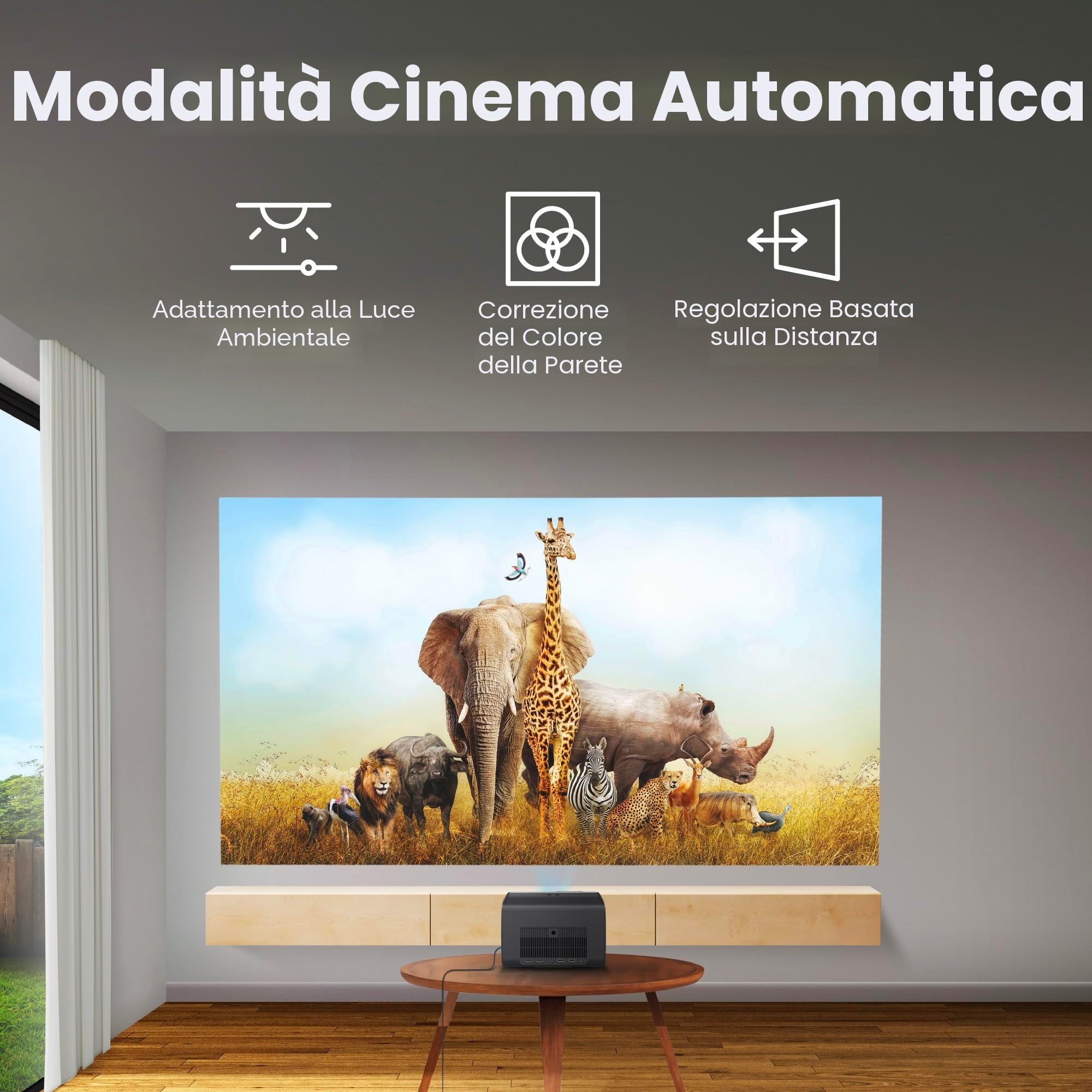 BenQ GP520 - Proiettore LED 4K HDR da 2600 lm per intrattenimento domestico, Google TV integrata, modalità Auto Cinema, MEMC, Rec.709, HDR10+, HDMI 2.1, USB-C, Wi-Fi, Bluetooth 5.2, eARC, Dolby