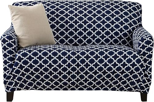 Vista 32 de Great Bay Home Funda reclinable de sarga estampada. Funda elástica de una pieza para sillón reclinable. Funda reclinable sin tirantes para sala