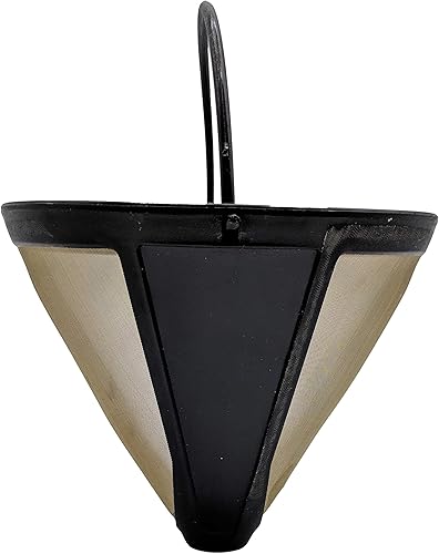 Miniatura 2 de Blendin Filtro de café reutilizable de malla de acero inoxidable dorado estilo cono #4, compatible con Cuisinart GTF-4 y algunas otras cafeteras