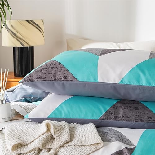 Miniatura 5 de Juego de funda de edredón de tamaño matrimonial, funda de edredón suave, funda de edredón con cierre de cremallera, 4 lazos, 1 funda de edredón con