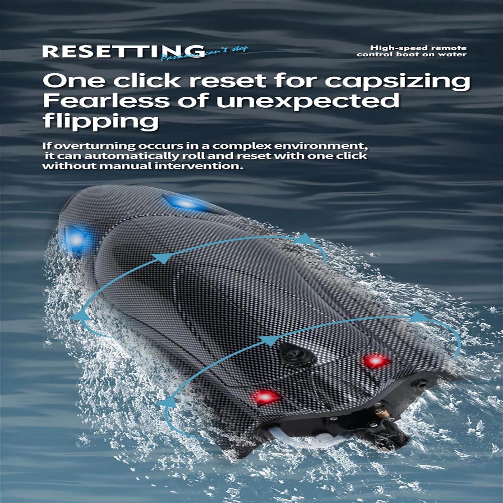 Barca RC ad Alta velocità 2.4G Turbo Jet 40KM/h 120-150M Distanza RC 7.4V 2000mAh 390 Brushed RC Boat per Bambini e Adulti Regalo,Triple Battery