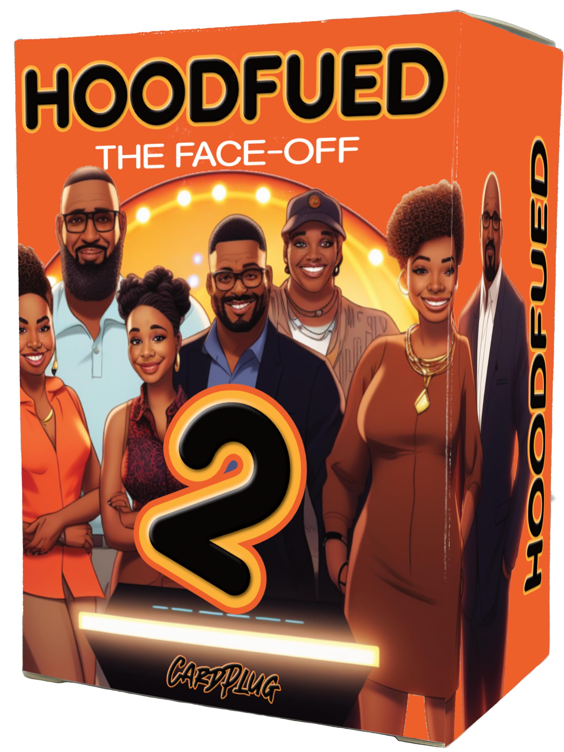 HoodFued 2 – Schwarzes Familien-Kartenspiel im Feud-Stil für afroamerikanische Partys, Wiedervereinigungen und Spieleabende, lustige Trivia-Unterhaltung für Erwachsene und Jugendliche