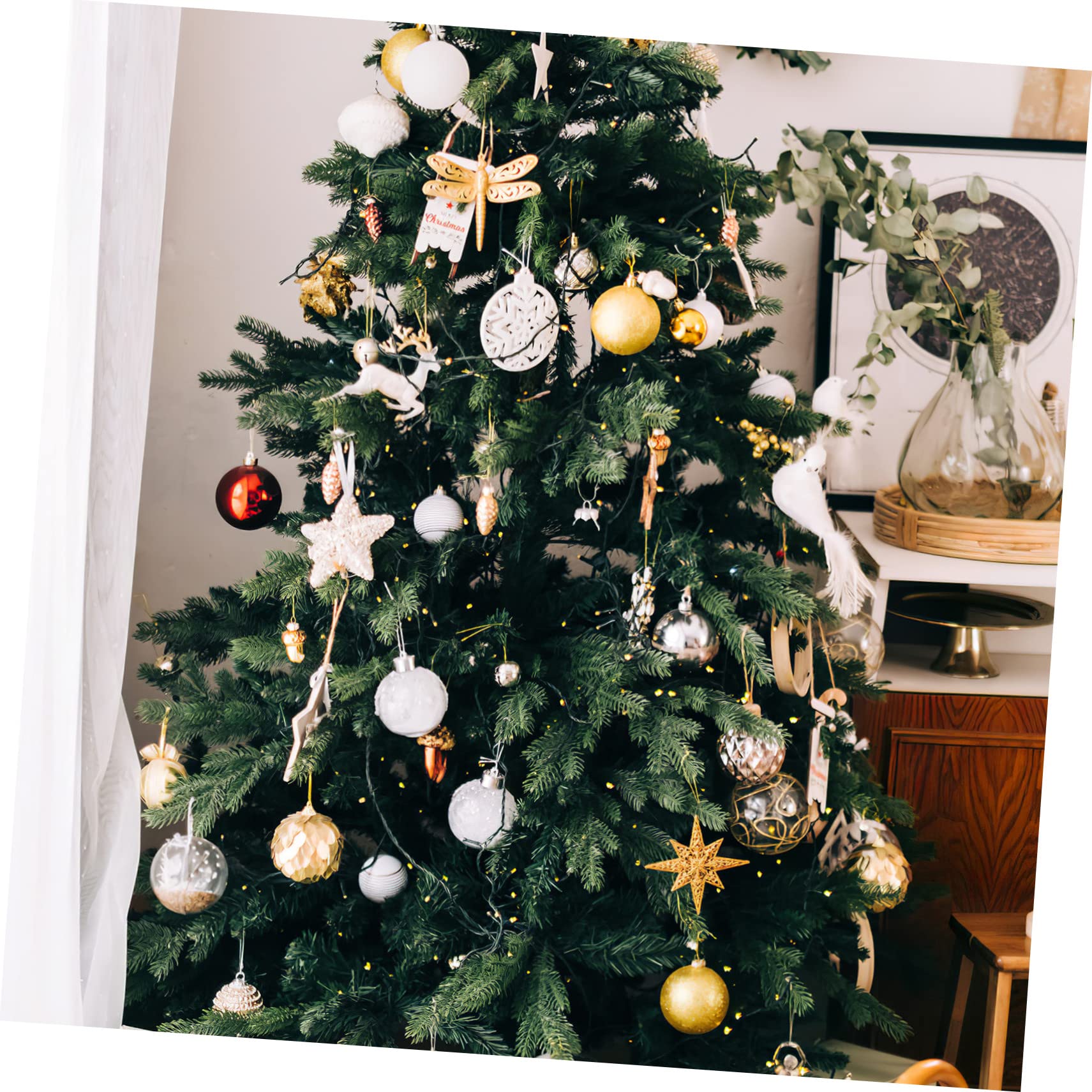 Amosfun Weihnachtsbaum Dekoration 5 Sätze Weihnachtsschmuck Weihnachtsdeko Weihnachtliche Hängende Hirschdekoration Christbaumschmuck Weihnachts-Hirsch- Weihnachtsbaumschmuck Weiß Schaum 4 Stück * 5
