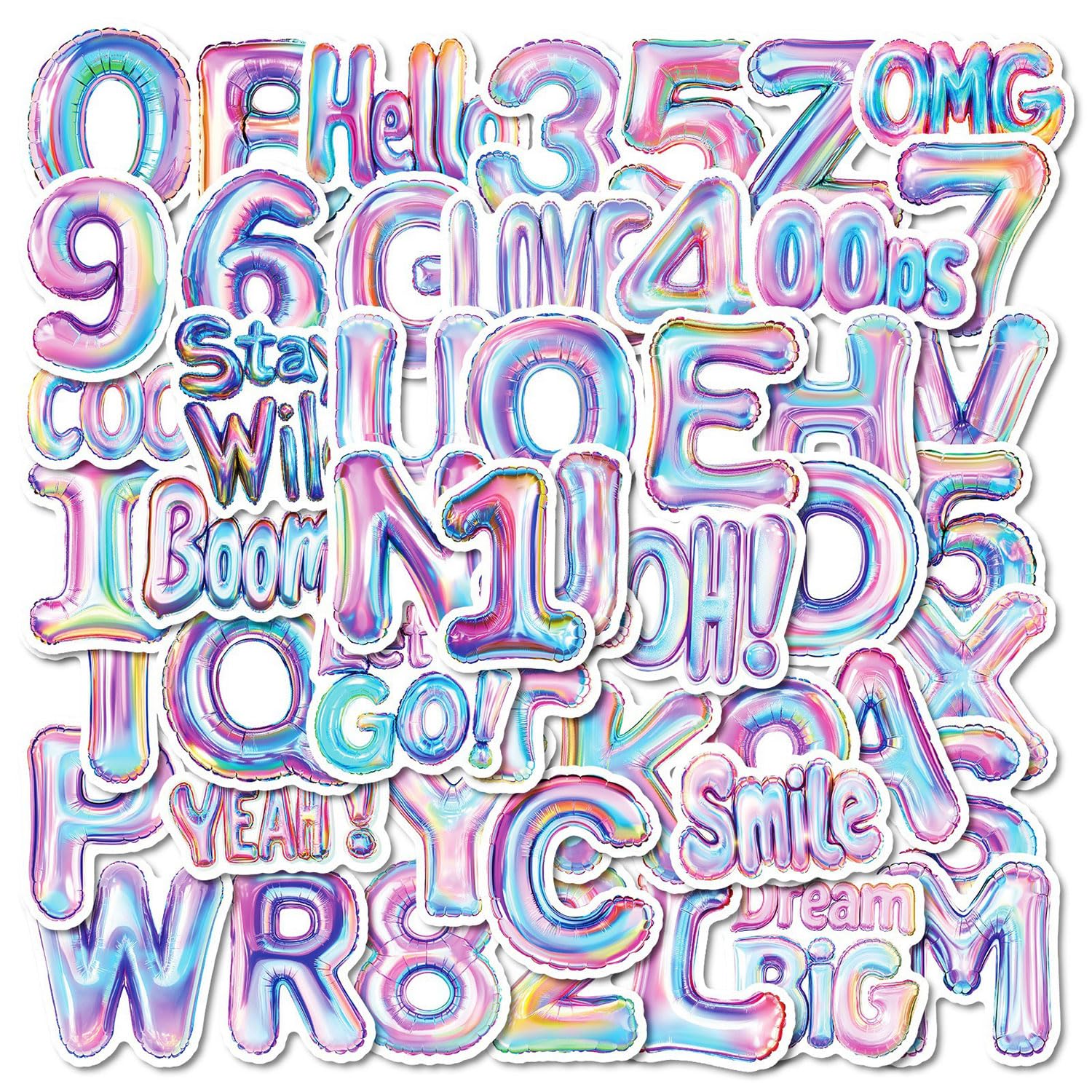 113 Pcs Letter & Number Sticker Set, 3D Alphabet Stickers