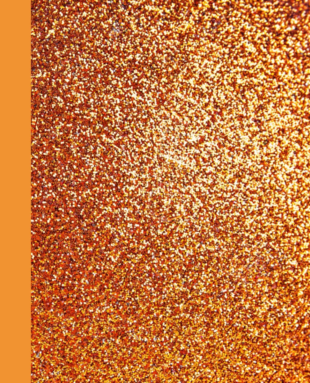 Notebook: Sparkle Orange Glitter Composition Book 7.5 x 9.25 100 College Ruled Pages