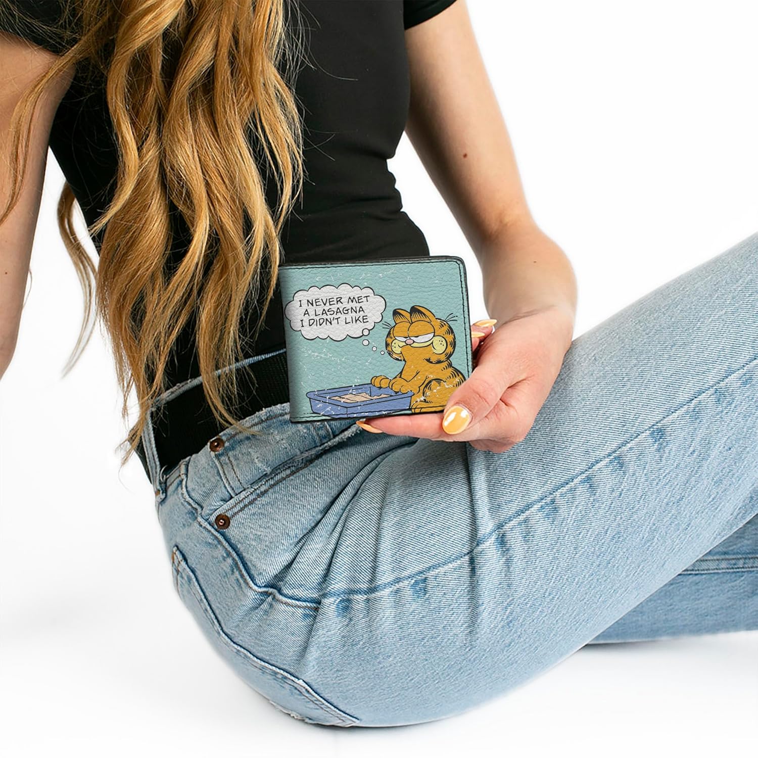 Buckle-Down Nickelodeon Wallet, Bifold, Garfield Never Met a Lasagna Pose Light Blue, Vegan Leather - Image 7