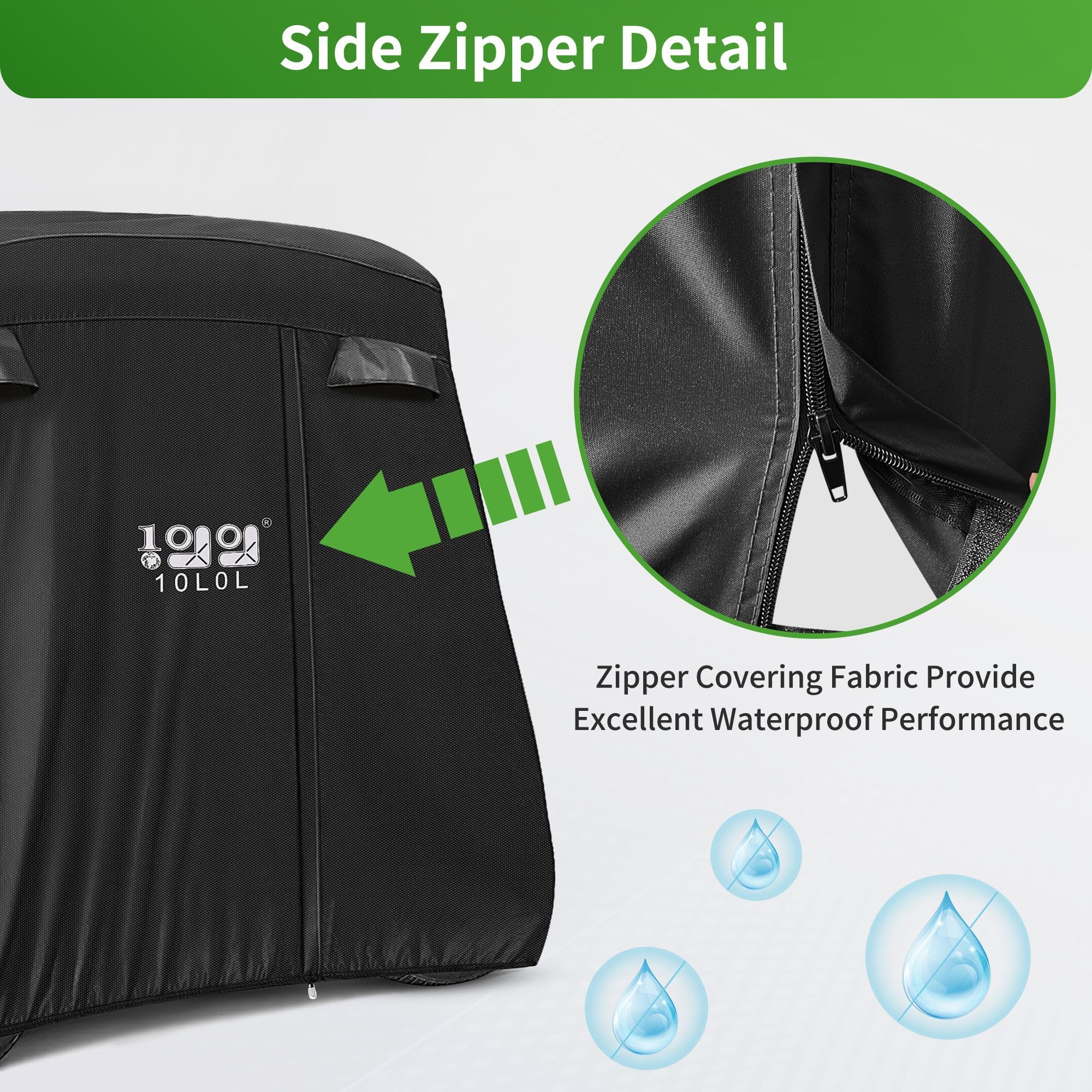 10L0L Copertura per Passeggino da Golf per 4 passeggeri, Adatta per EZGO, Club Car, Yamaha, Impermeabile 400D, Antivento, Resistente al Sole, per Esterni, per Tutte Le Stagioni, in Poliestere,
