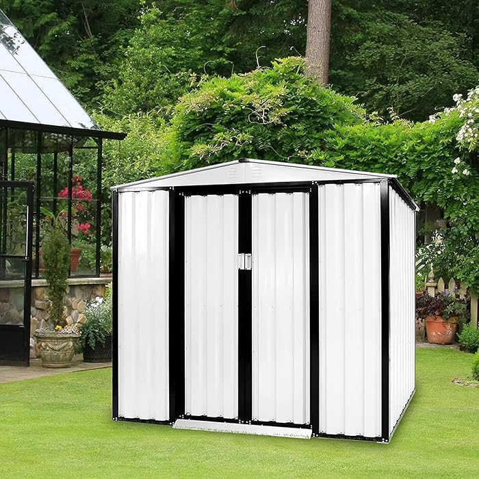 Buy Crownland Patio Backyard Garden Storage Shed 4 x 6 Feet Tool House