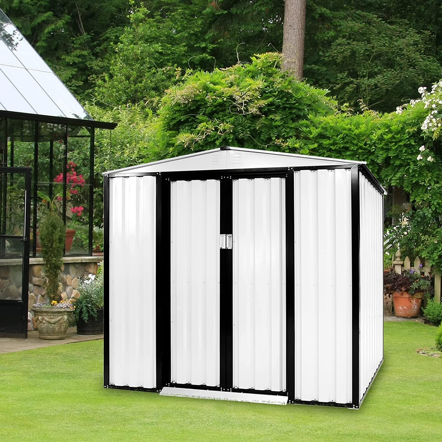 Buy Crownland Patio Backyard Garden Storage Shed 4 x 6 Feet Tool House