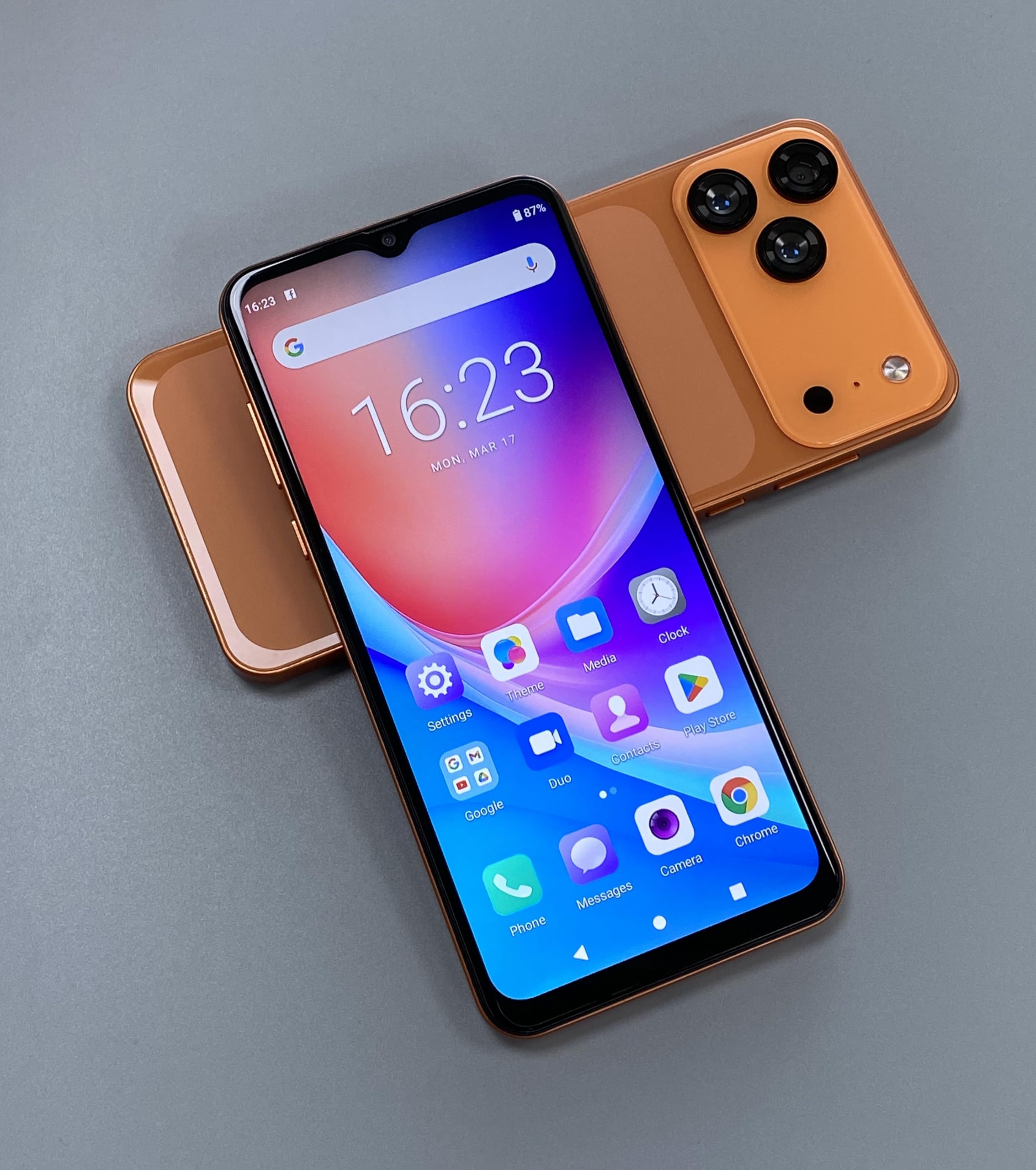 entsperrt Telefon, 6,52-Zoll-Bildschirm, Dual Kameras, 3GRAM, 16GROM, unterstützt nur 4G Network Frequenzbänder, Dual SIM Karten, Android Smartphone (7316, orange)
