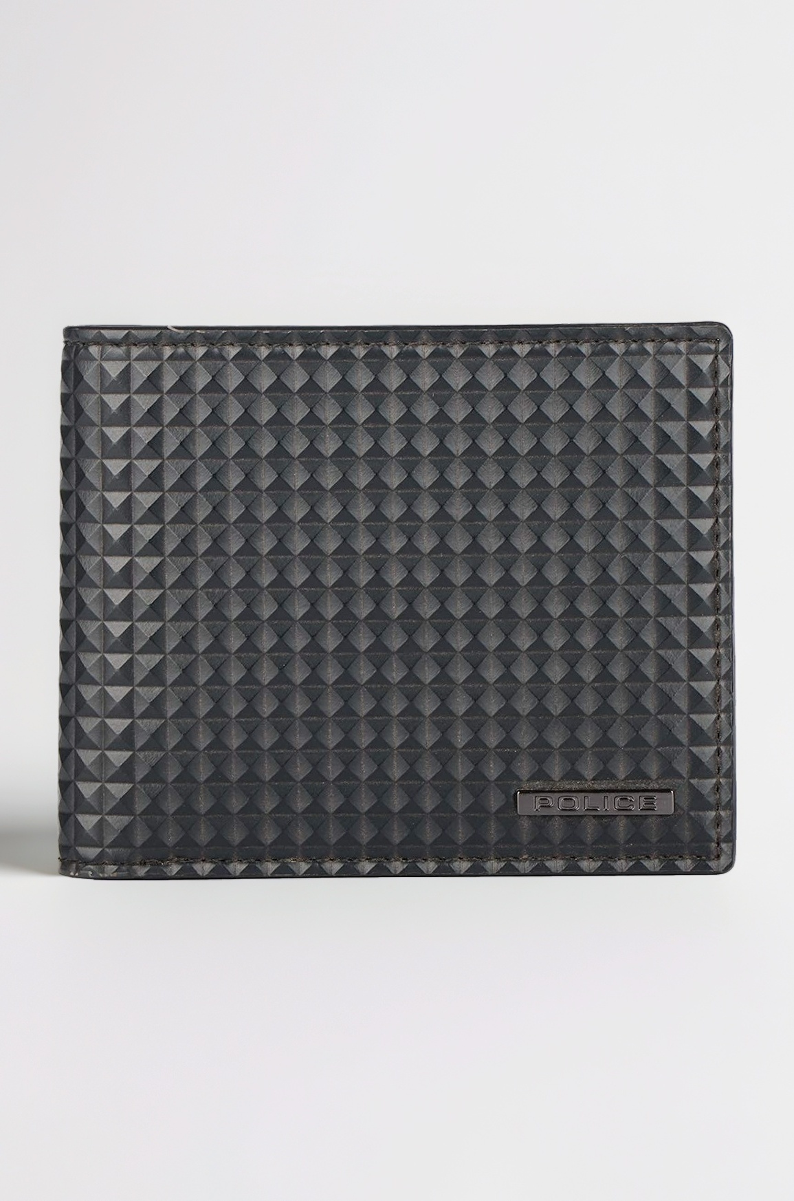 Pyramid Men's Slim Wallet, Leather Purse with 8 Card Slot, 2 Currency Compartment, 2 Slip-in Pockets - Black