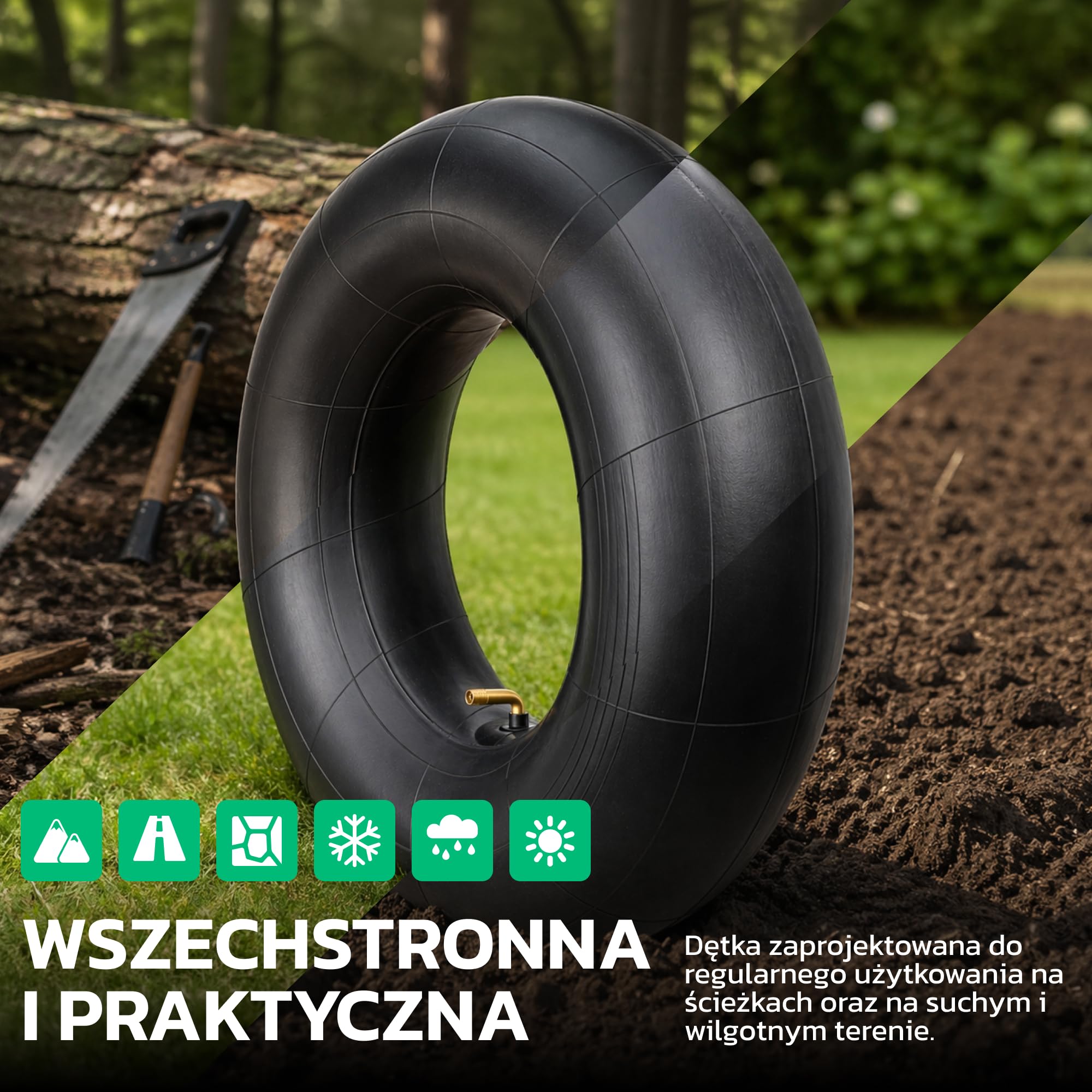 MoovMoov Dętka 16 cali do opon 16x6.50-8 i 16x7.50-8 – do kosiarki samojezdnej, traktorka ogrodowego, przyczepki ogrodowej, wózka golfowego – zawór kątowy – zestaw 2 szt.