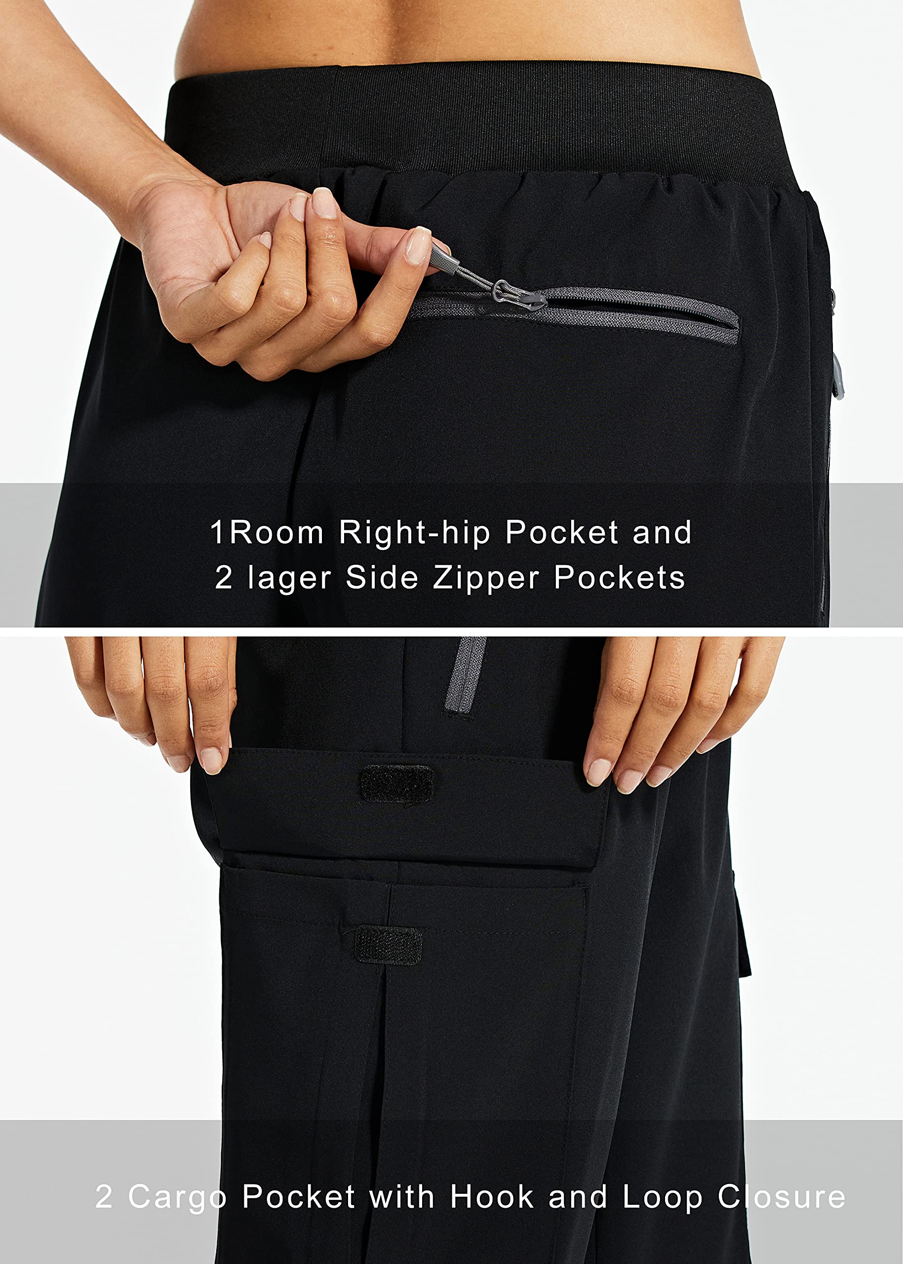 Comallan Pantaloni da Trekking da Donna Estivo Cargo Jogging Leggeri ad Asciugatura Rapida Pantaloni per Sportivi Running Sports Casual all'Aria Aperta