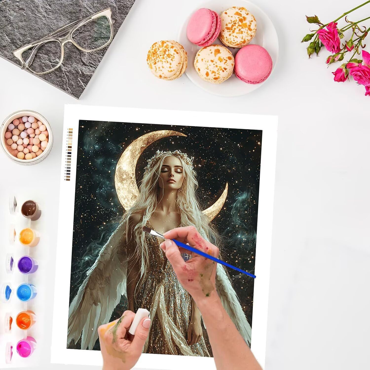 WEISHIWE Ange lunaire Peinture Numero Adulte Kits, 80x100cm m-1123