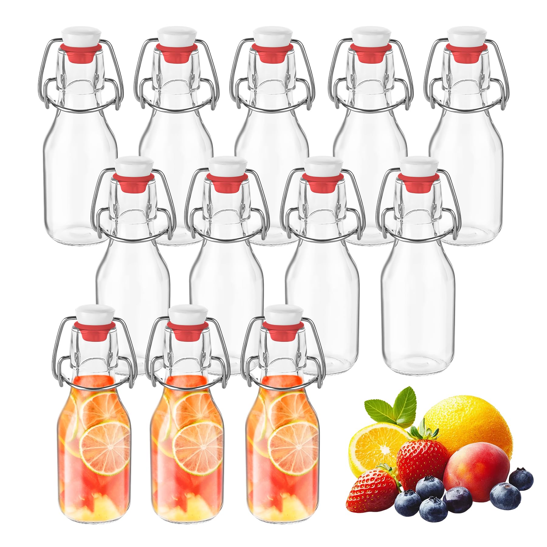 DUBUOZA Glasflaschen mit Bügelverschluss,Kleine Flaschen zum Befüllen,Bügelflaschen Zum Befüllen,Öl, Wein, Wasser oder Saft