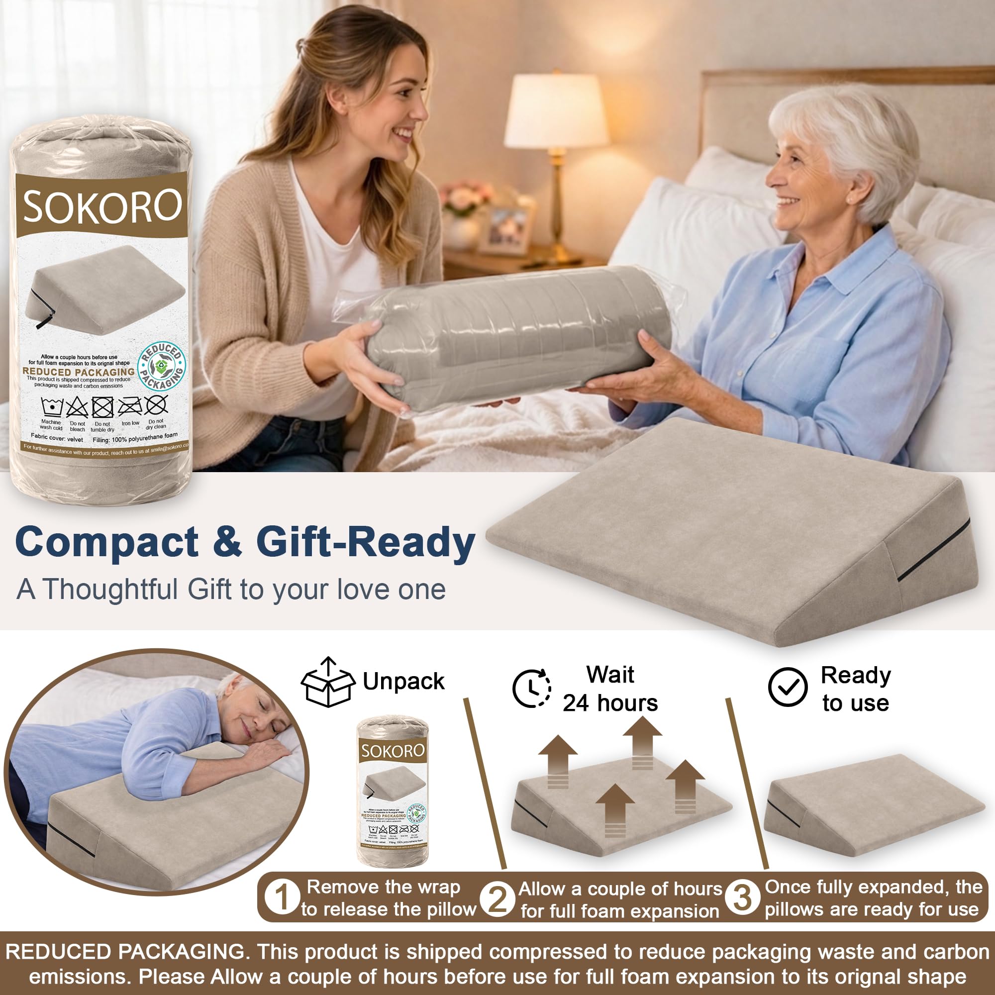 sokoro Almohada de cuña beige