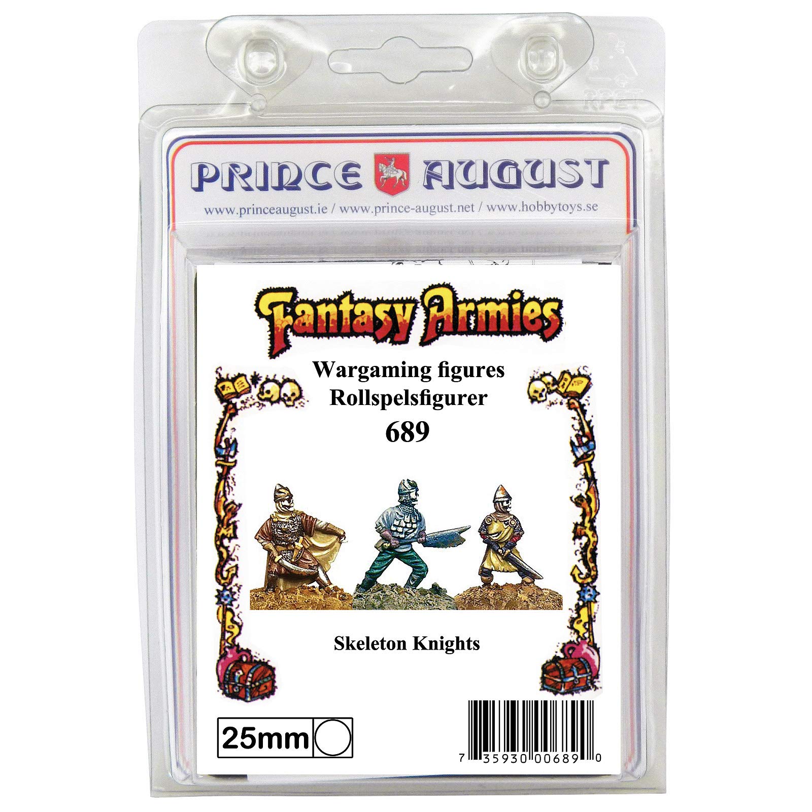 Prince August Hobby Casting mould - 3x Fantasy 25mm Skeleton Knights PA689