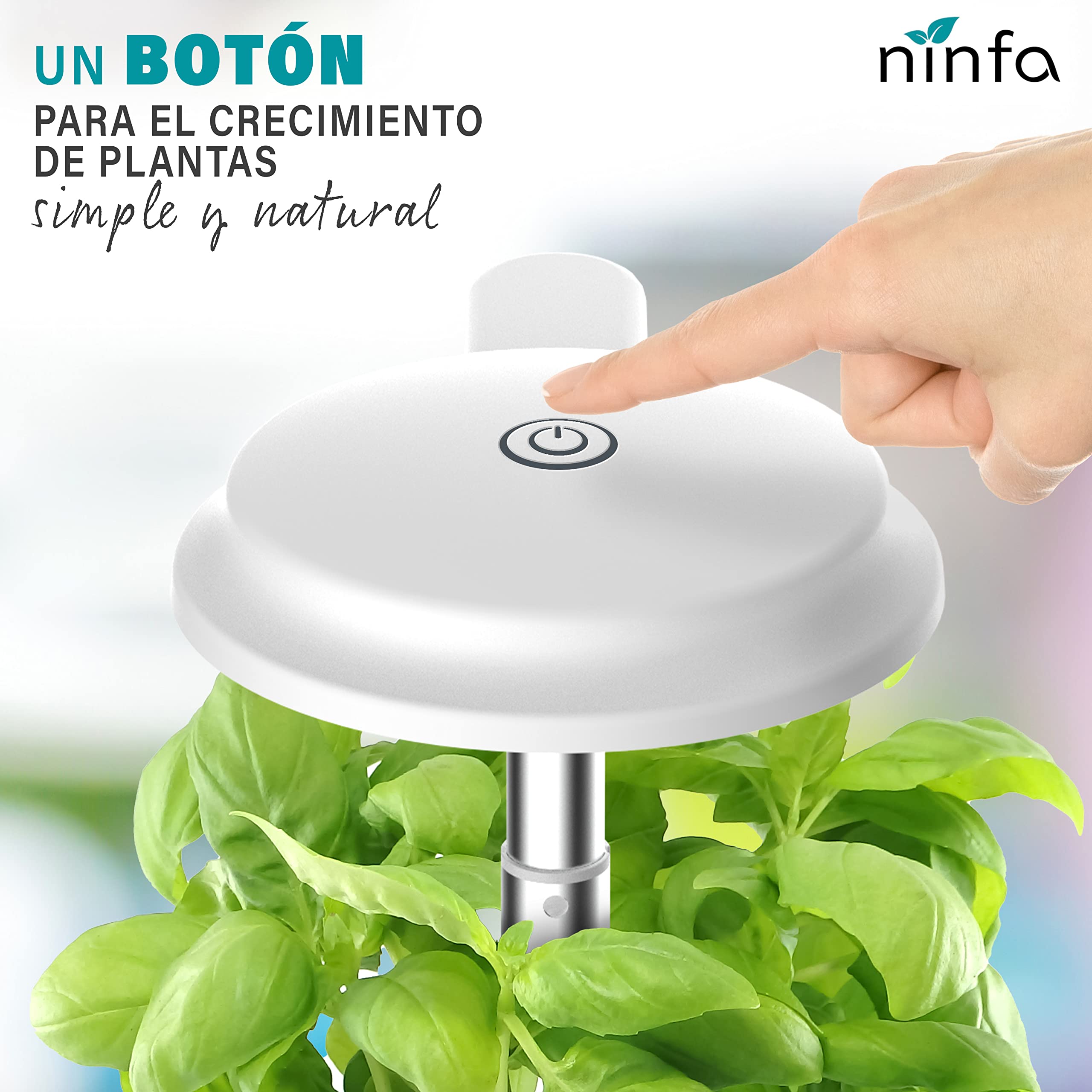 Dafne Smart Garden, Kit de Cultivo Interior con Luz de Crecimiento LED de Espectro Completo de autorriego, Altura Ajustable y Temporizador automático - huerto Interior (Blanco)