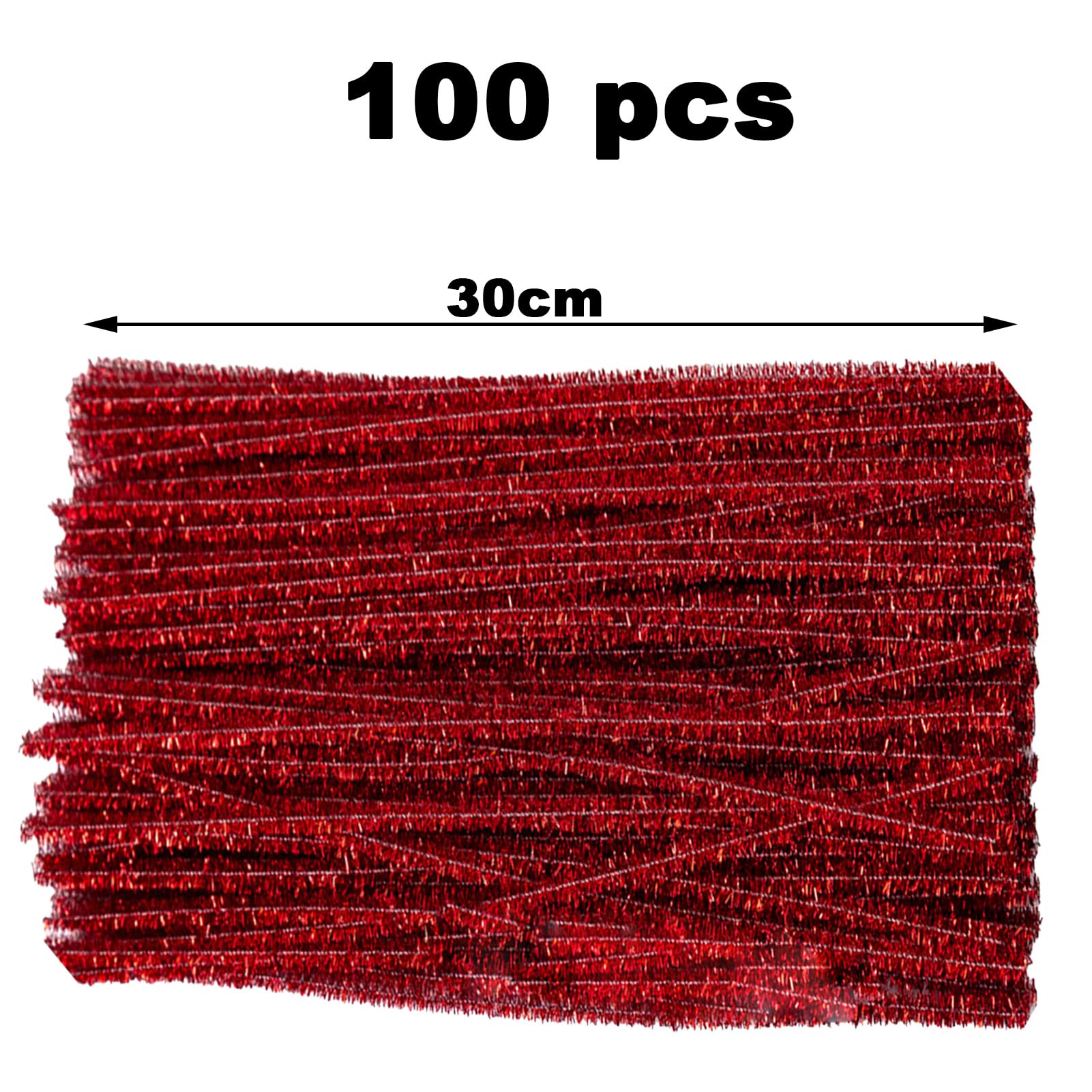 100 Scovolini Colorati Con Glitter | Per Lavoretti DIY | Lunghezza 30 Cm | Decorazioni Natalizie E Creative - Foto 5