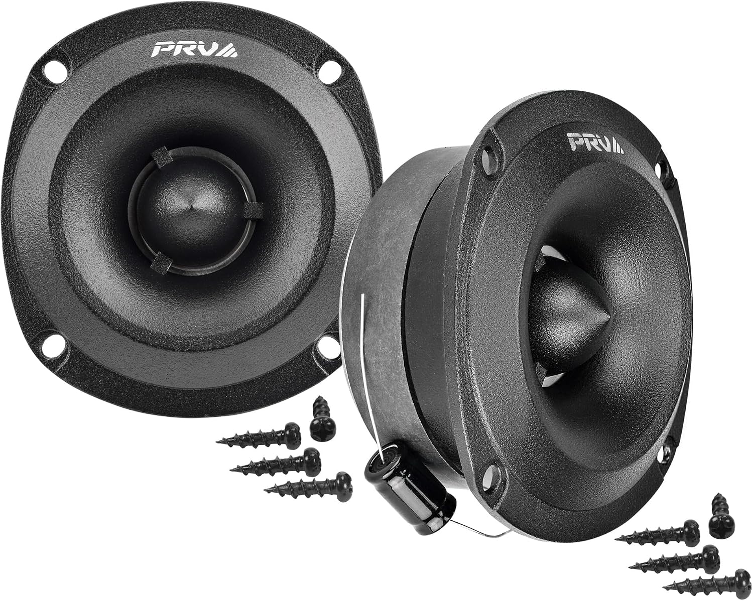 PRV AUDIO Super Tweeters for Car Audio, 3.5 Inch Bullet Tweeter Pair 240 Watts, PRV TW350Ti-4 Slim Titanium PRO Shallow Tweeters Speakers 4 Ohm - Ultra Slim Easy to Mount