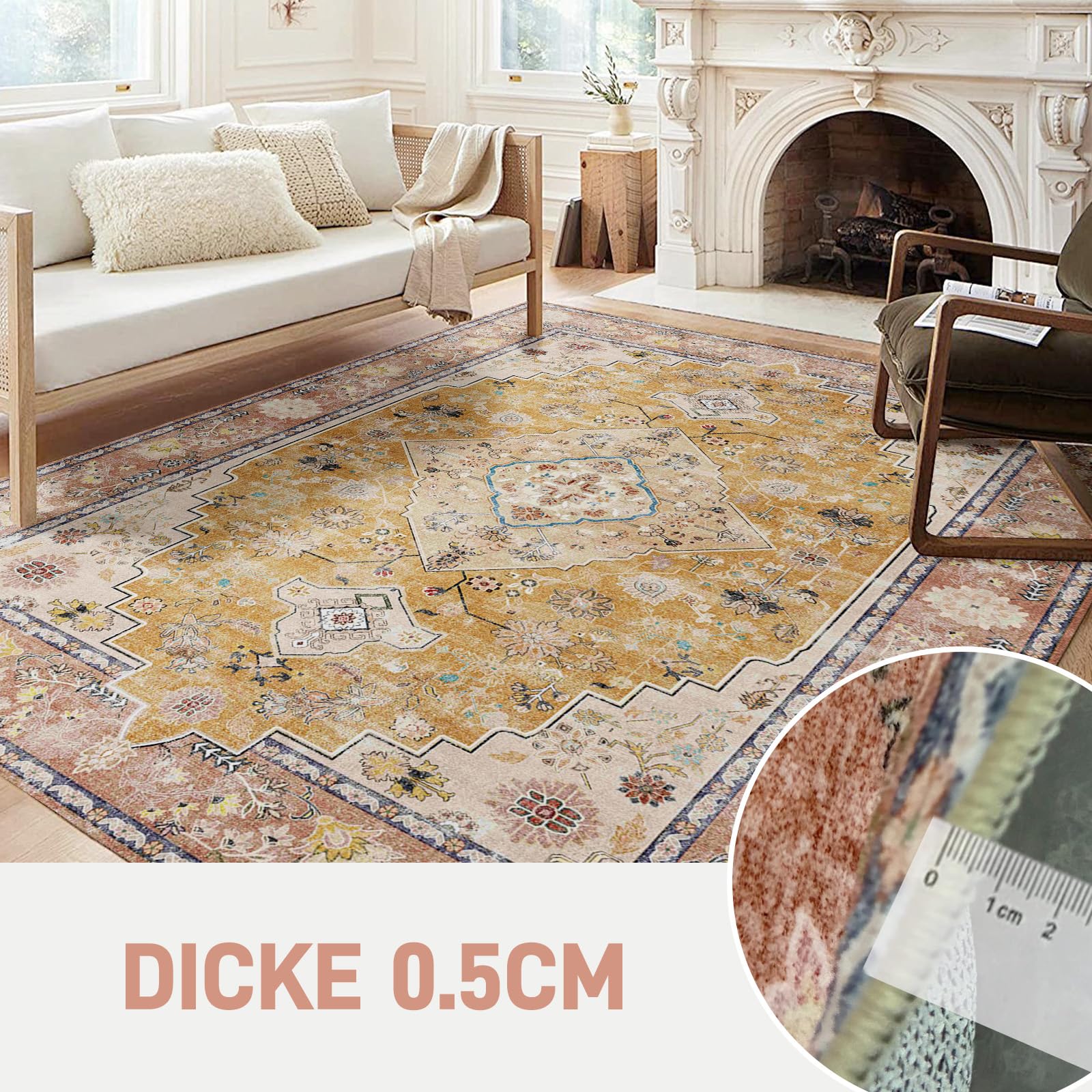 SUBLIME TAPIS DE Salon Entrée SAINT MACLOU Modèle Trendy Orange Années 70 EUR 250,00 - FR